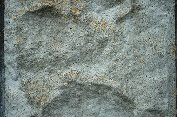 uneven concrete wall with lichen