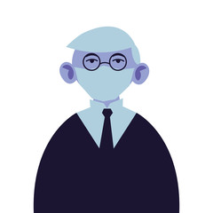 portrait of man with medical mask on white background