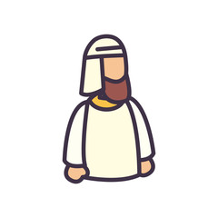Muslim man avatar fill style icon vector design