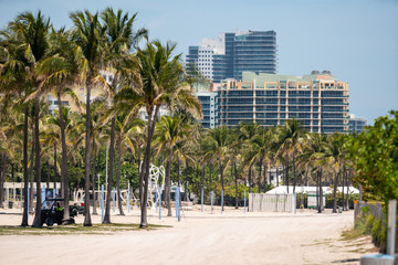 Miami Beach shut down social distancing due to Coronavirus Covid 19 pandemic
