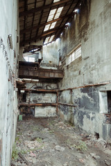 Fototapeta na wymiar abandoned industrial mining environment in spain, sabero mining old camp