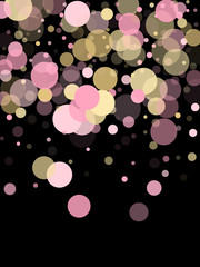 Pink gold confetti circle decoration for Christmas banner background.