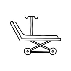 medical stretcher doodle icon, vector illustration