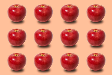 Apples on a light orange background