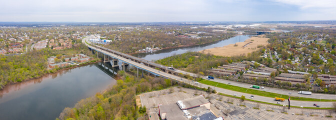 Drone of Donald Goodkind Bridge Raritan River New Jersey 