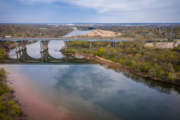 Drone of Donald Goodkind Bridge Raritan River New Jersey 
