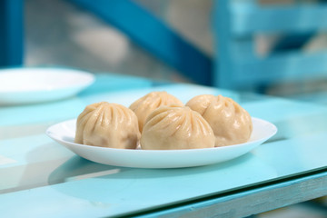 Buryat national food - buuzy stuffed with meat