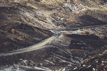Icelandic Road in mountains