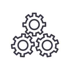 Isolated gears line style icon vector design