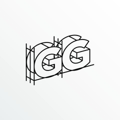 Initial Letter GG with Architecture Graphic Logo Design