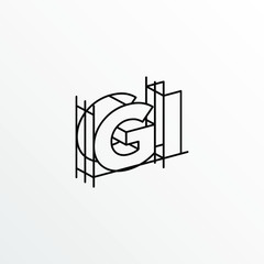 Initial Letter GI with Architecture Graphic Logo Design