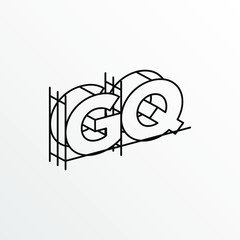 Initial Letter GQ with Architecture Graphic Logo Design