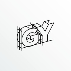Initial Letter GY with Architecture Graphic Logo Design