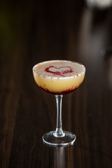 Close Up of Cocktail on Wooden Table