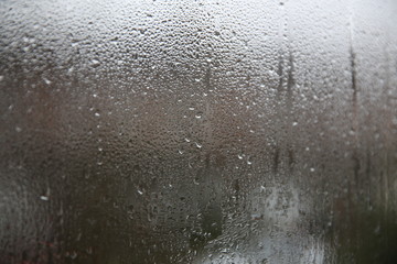 Rain drops on window glass