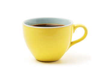 Black coffee cup isolated on white background. With clipping path