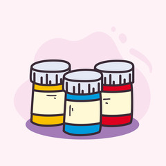 Isolated paint jars vector design