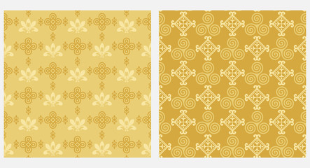 Two beautiful backgrounds with seamless vector graphics patterns.