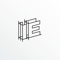 Initial Letter IE with Architecture Graphic Logo Design