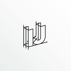 Initial Letter IJ with Architecture Graphic Logo Design