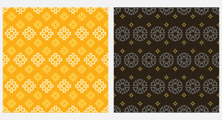 background wallpaper in black and yellow colors, seamless texture, vector