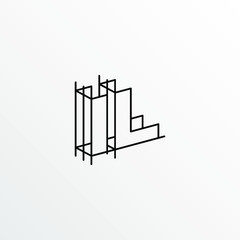Initial Letter IL with Architecture Graphic Logo Design