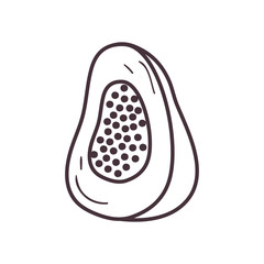 Isolated papaya fruit line style icon vector design
