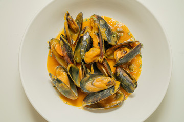 Mussels with butternut squash