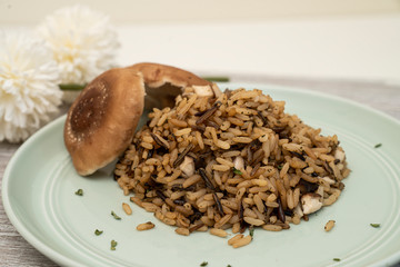 Wild rice with mushroom