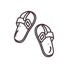 Isolated sandals line style icon vector design