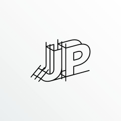 Initial Letter JP with Architecture Graphic Logo Design