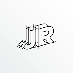 Initial Letter JR with Architecture Graphic Logo Design