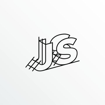 Initial Letter JS with Architecture Graphic Logo Design