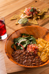 Vegan Bowl with Chili, Mac N' Cheese, and Collard Greens