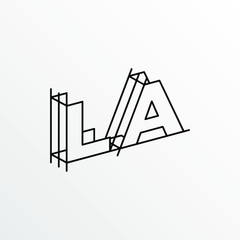 Initial Letter LA with Architecture Graphic Logo Design