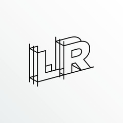 Initial Letter LR with Architecture Graphic Logo Design