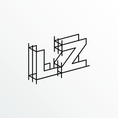 Initial Letter LZ with Architecture Graphic Logo Design