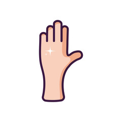 clean hand icon, line color style