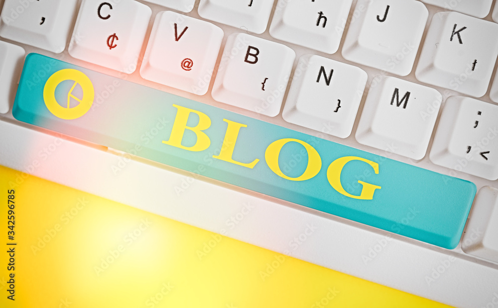 Poster Writing note showing Blog. Business concept for regularly updated website web page run by individual