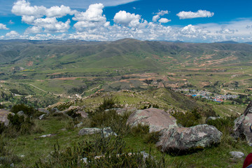 Fototapeta na wymiar view from the hill high andean Cusco Peru