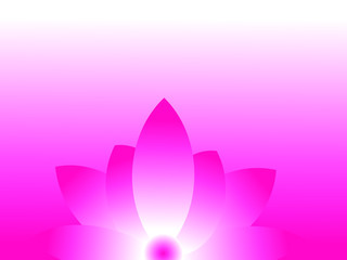 Obraz na płótnie Canvas Pink meditation lotus shape on clear gradient background and space for write wording