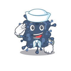Sailor cartoon character of bacteria neisseria with white hat