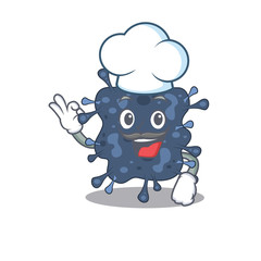 Bacteria neisseria chef cartoon design style wearing white hat
