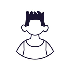portrait of young man, line style icon