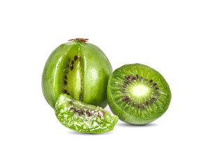 mini kiwi baby fruit an isolated on white background