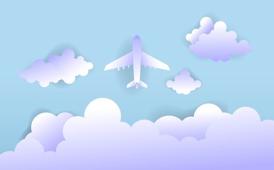 Blue sky with cloud background vector