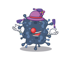An attractive bacteria neisseria cartoon design style playing juggling