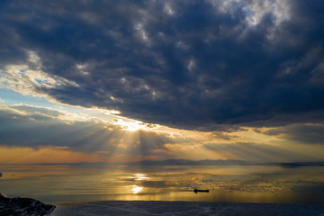Aerial view of the Gulf of Amur.