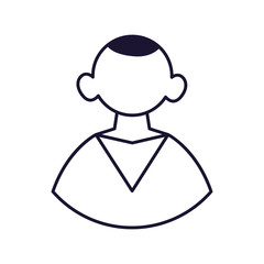 portrait of young man, line style icon