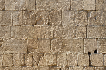 Fragment of the wall of the medieval castle of Kolossi (Cyprus).